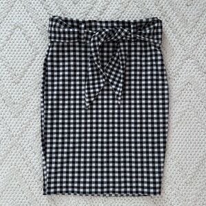 Maeve by Anthropologie Black and White Checkered Skirt